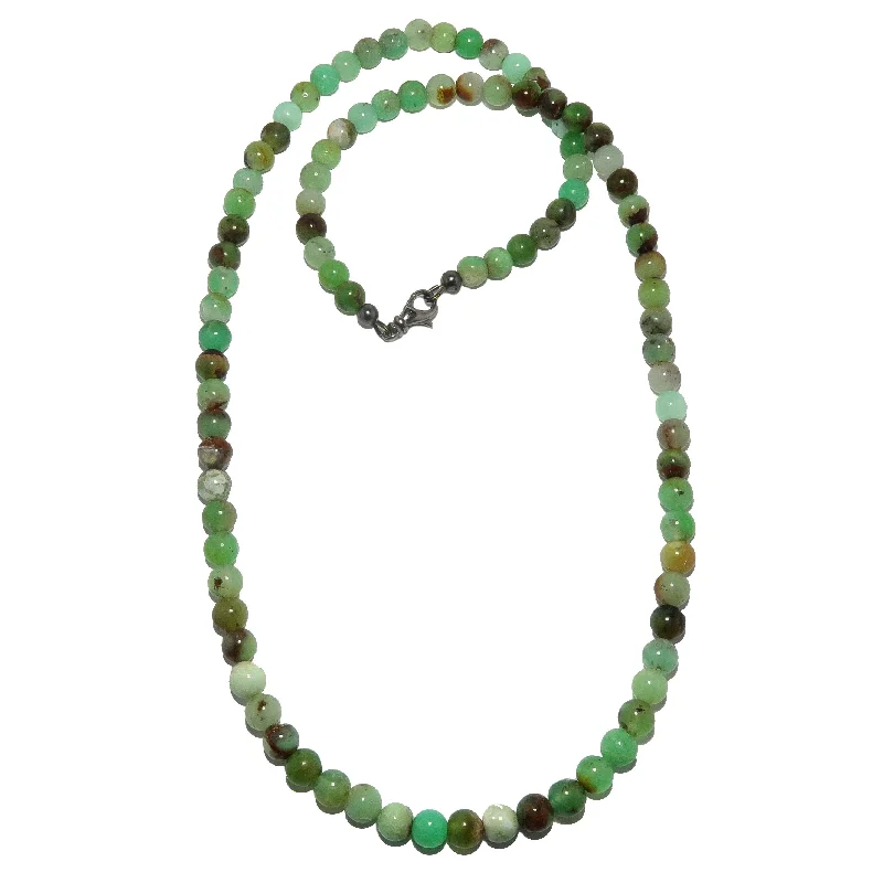 Beautiful necklaces and pendants with diamond-encrusted designs for maximum sparkle-Chrysoprase Necklace Green Refreshing Stone