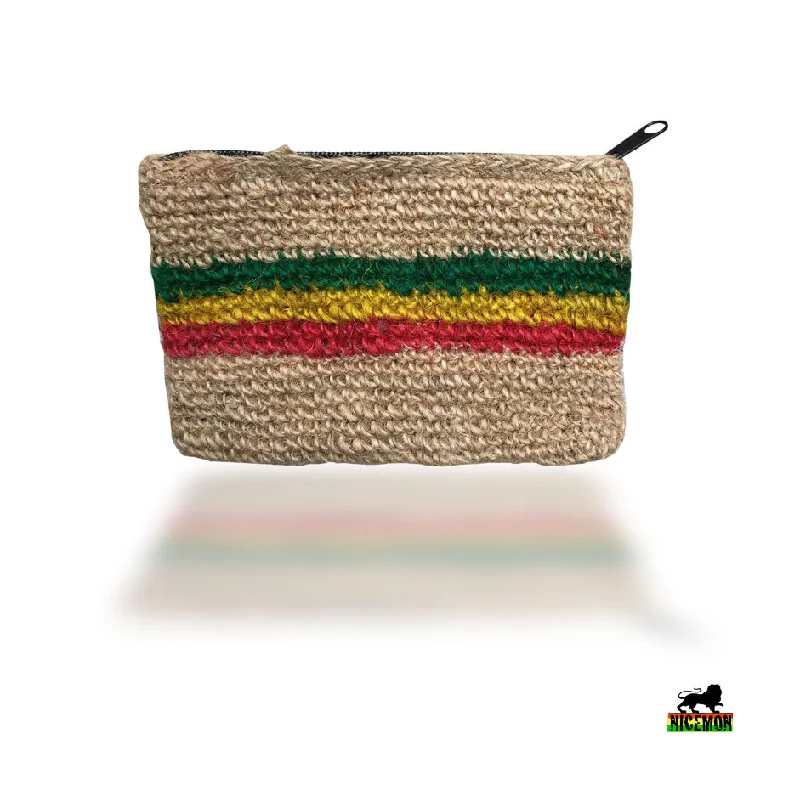 Necklaces and pendants with pearls for a classic and sophisticated touch-Jute Wallet Purse Rasta Jamaica Roots Vibebration Irie Hippie Marley Reggae 5"