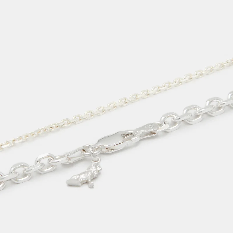 Necklaces and pendants with custom designs for a completely unique jewelry piece-Diamond Cut Combo Chains in Silver