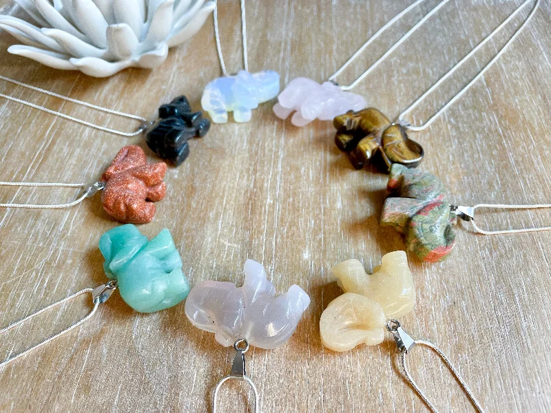 Stunning necklaces and pendants with turquoise and gold for a vibrant, earthy look-Elephant Crystal Necklace