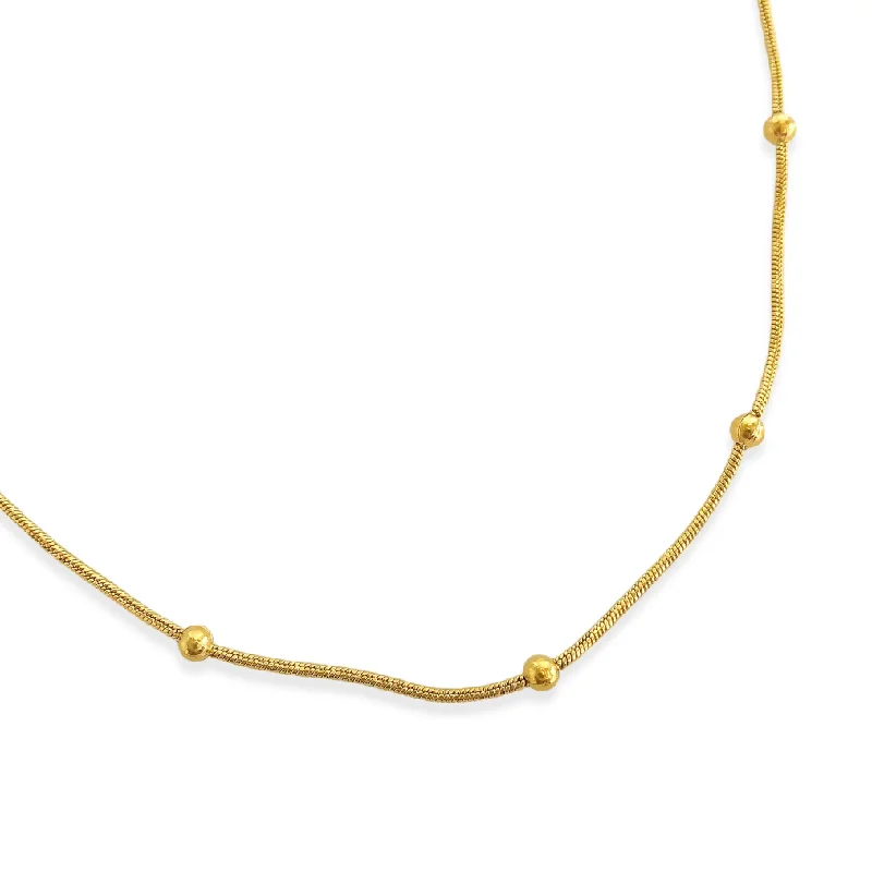 Necklaces and pendants with diamond pendants for a luxurious sparkling effect-Totara 18K Gold Beaded Chain Necklace