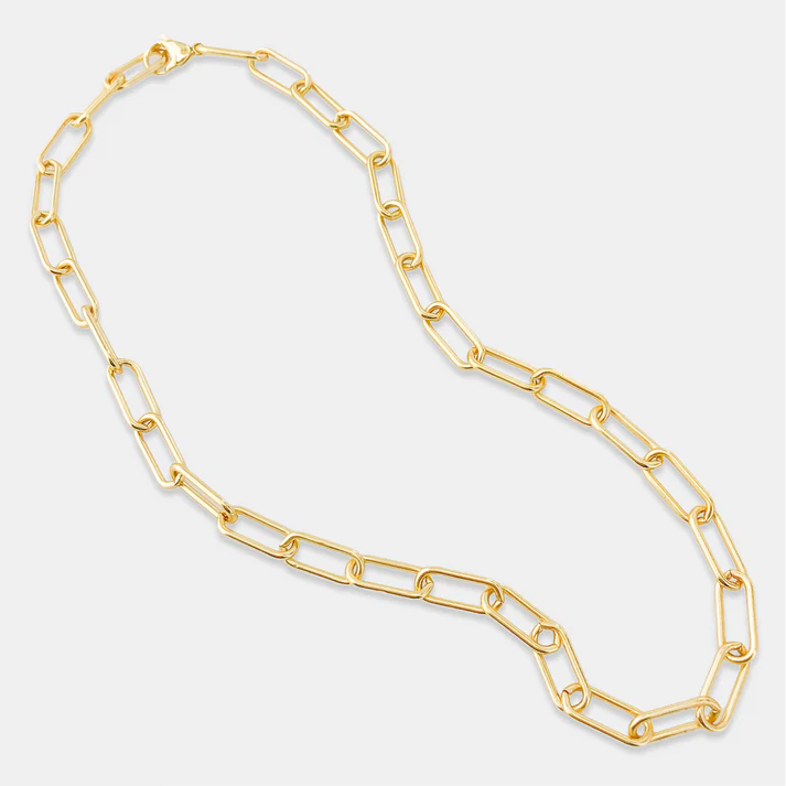 Elegant necklaces and pendants with infinity symbols for timeless designs-Gold Matte Paperclip Chain