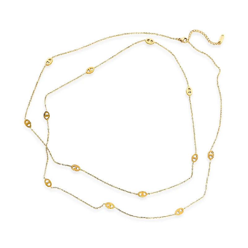 Best necklaces and pendants with floral designs for a feminine and elegant feel-Gold Water Resistant Mariner Chain Necklace