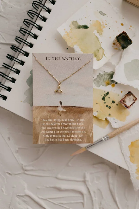 Stunning necklaces and pendants with turquoise and gold for a vibrant, earthy look-In the Waiting | Christian Necklace | Psalm 145:13