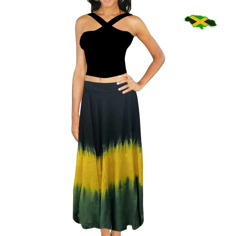 Stunning necklaces and pendants with jade gemstones for a calming green hue-Jamaica Wrap Around Skirt Rasta Jamaican Roots Ladies Empress Cotton FREE SIZE