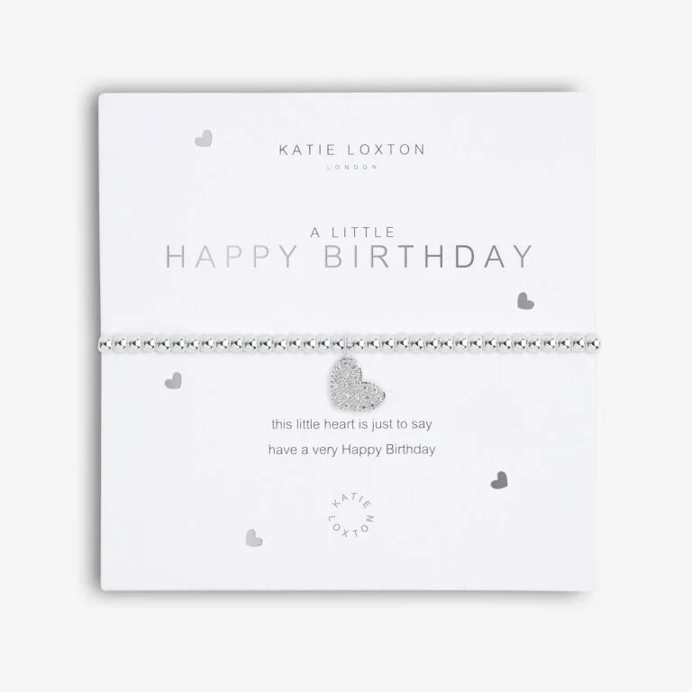 Stunning necklaces and pendants with aquamarine stones for a serene effect-Katie Loxton A Little Happy Birthday Beaded Heart