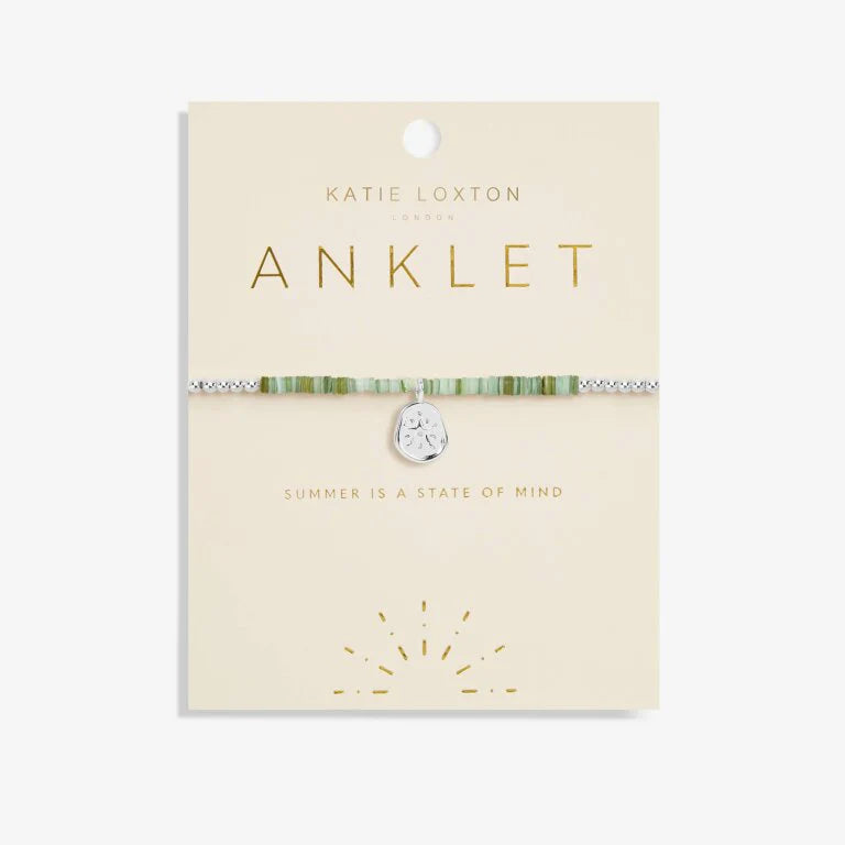 Beautiful necklaces and pendants with butterfly motifs for a whimsical style-Katie Loxton "Summer is a State of Mind" Anklet Silver