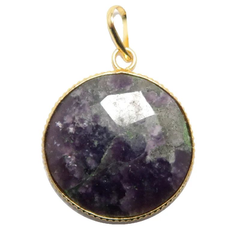 Necklaces and pendants with custom designs for a completely unique jewelry piece-Lepidolite Pendant Look Into My Spiritual Eye Gold