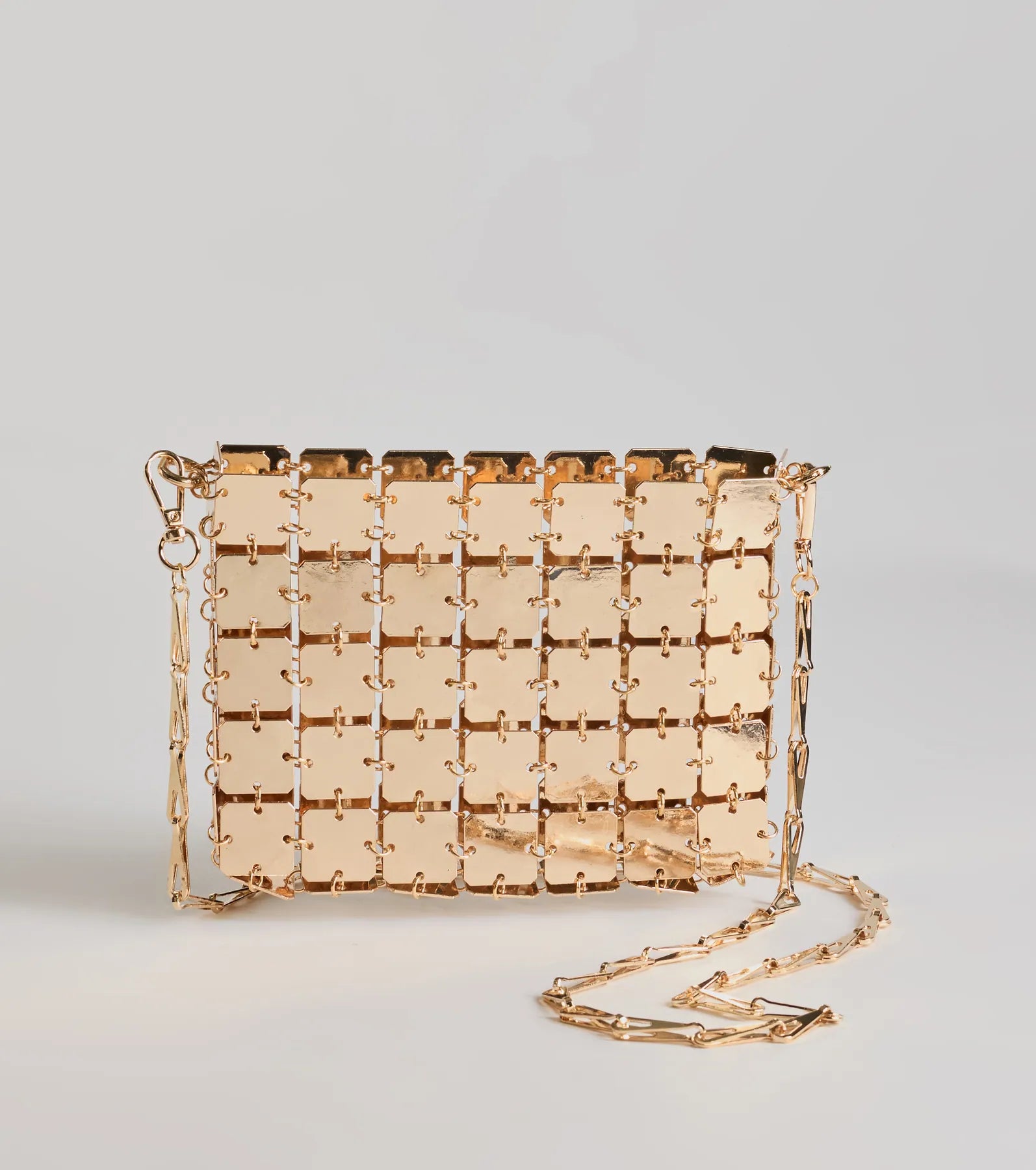 Women's bags with bohemian design and colorful details for a relaxed, carefree vibe-Made The List Square Chainmail Crossbody Bag