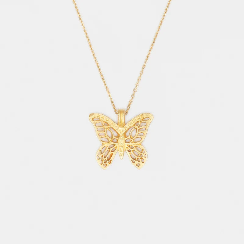 Stunning necklaces and pendants with sapphire gemstones for a luxurious blue hue-Mirabal Butterfly Necklace in Gold