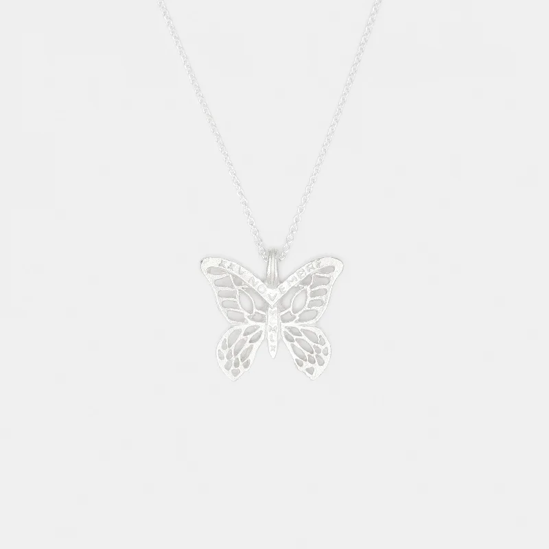 Unique necklaces and pendants with vintage-inspired designs for timeless appeal-Mirabal Butterfly Necklace in Silver