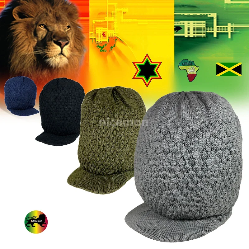 Beautiful necklaces and pendants with geometric shapes for a modern, artistic design-Natty Dreadlocks Rasta Hat Cap Peak Jamaica Caps Selassie Africa Marley [ XL ]