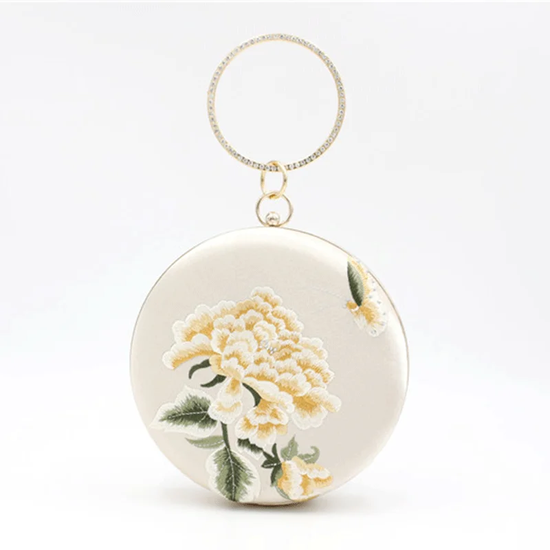 Best necklaces and pendants with minimalist pendants for a sleek, understated look-Party bag One shoulder embroidery small round bag Celebrity chain clutch bag 611066468057