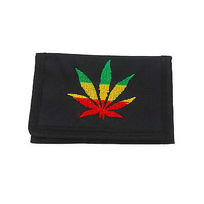 Simple necklaces and pendants with bar pendants for a sleek modern design-Rasta Canna Leaf Wallet Purse Babylon Roots Jamaica Herb Of Wisdow Reggae RGY