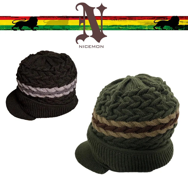 Necklaces and pendants with feather designs for a boho-chic, carefree vibe-Rasta Caps Kufi Hat Beanie Hat Cap One Love Hawaii Jamaica Reggae Marley S/M