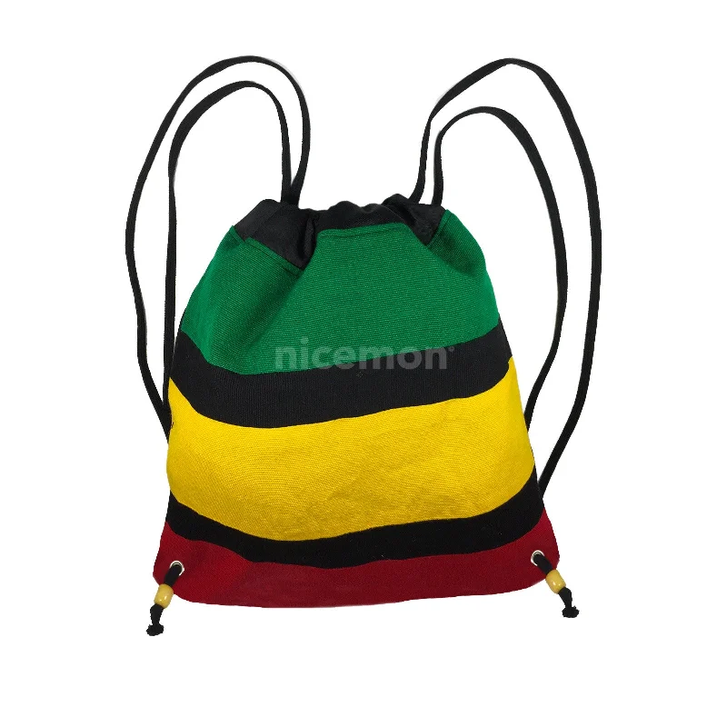 Elegant necklaces and pendants with gold chains for a chic, timeless appearance-Rasta Duffle Square Sack Ez Backpack Back Pack Reggae Marley Jamaica 15"x15"