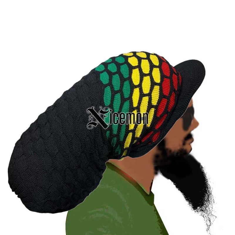 Unique necklaces and pendants with gemstones for a colorful and vibrant statement-Jumbo Rasta Hat Cap Rastafari Roots Reggae Peak Crown Super Tall Marley XL/XXL