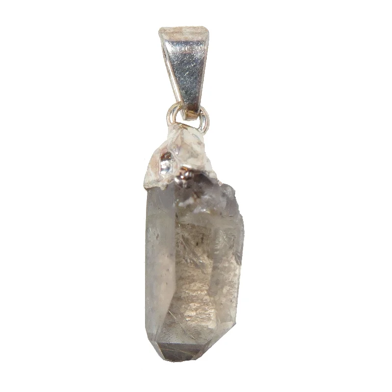 Best necklaces and pendants with vintage lockets for a nostalgic, sentimental look-Rutilated Quartz Pendant Point Savior Stone Silver