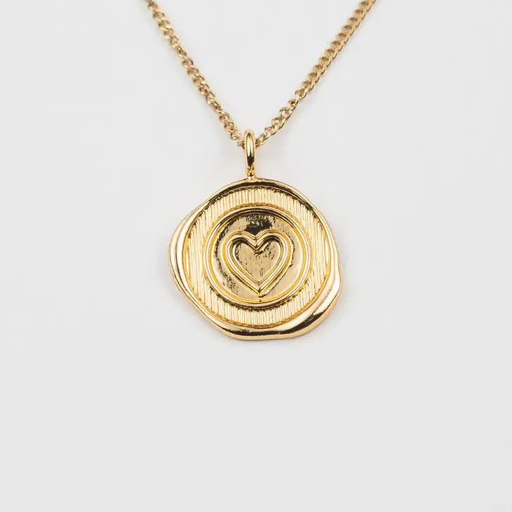 Personalized necklaces and pendants with coordinates for a meaningful location-based gift-Sealed w/ Love Medallion