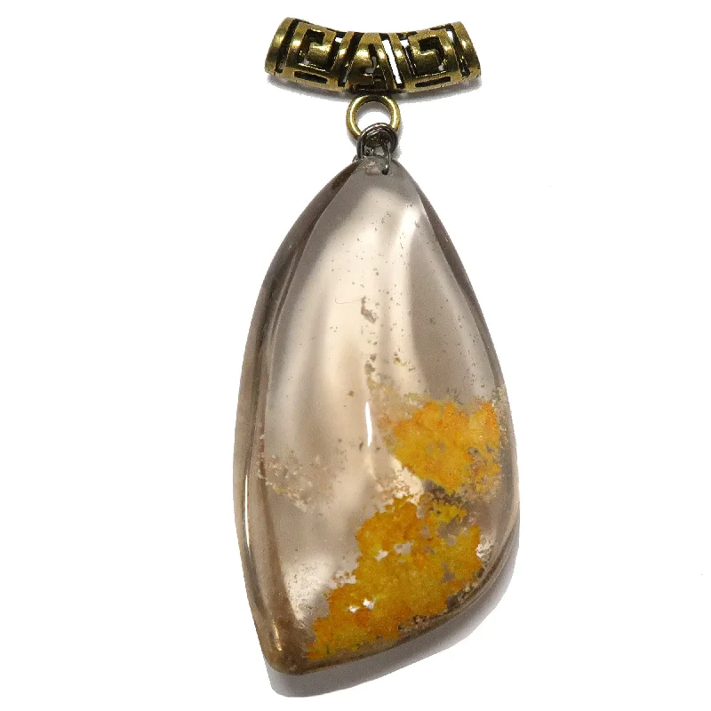 Unique necklaces and pendants with engraved messages for a sentimental gift-Smoky Quartz Pendant Willpower Crystal Gold