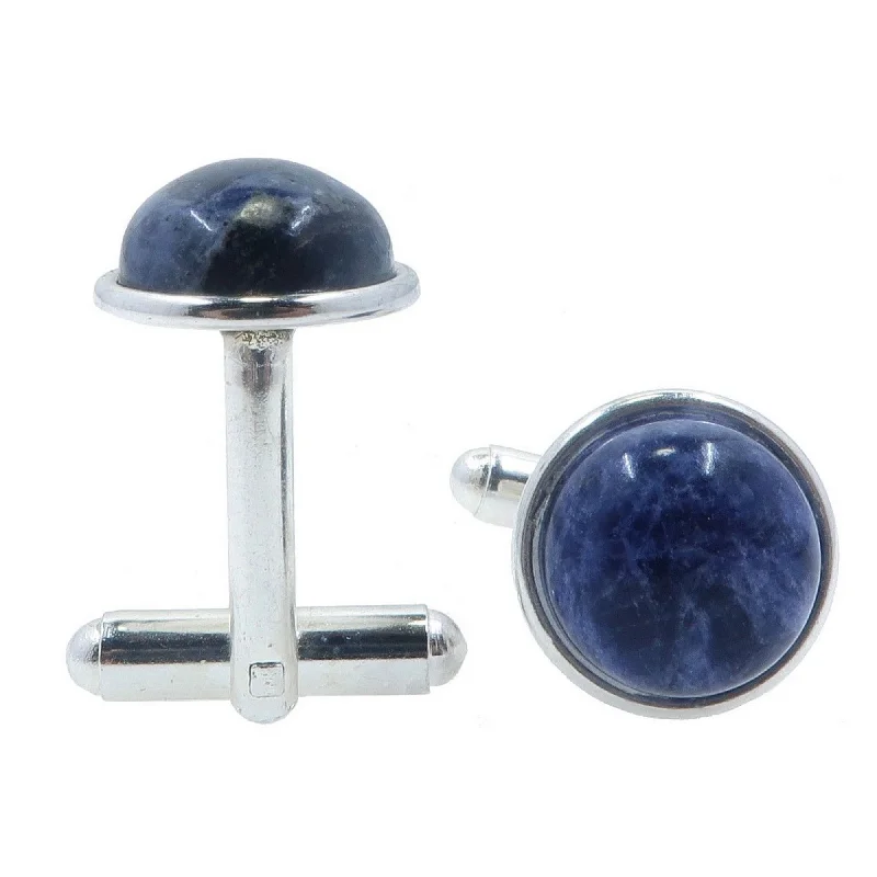 Best necklaces and pendants with butterfly pendants for a delicate, light style-Sodalite Cufflinks Blue Work Hero Silver