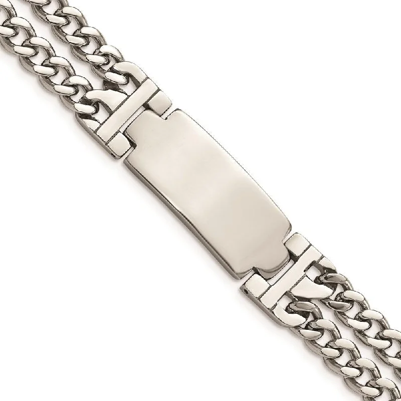 Best necklaces and pendants with intertwined designs for a symbol of unity-Stainless Steel Polished Adjustable 7.75 with 1/2 inch ext. ID Bracelet