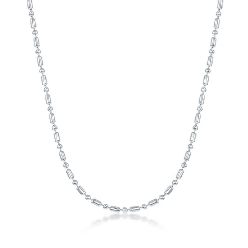 Best necklaces and pendants with infinity hearts for a romantic, eternal symbol-Sterling Silver 1.9mm 1+1 Bead Chain, 9"