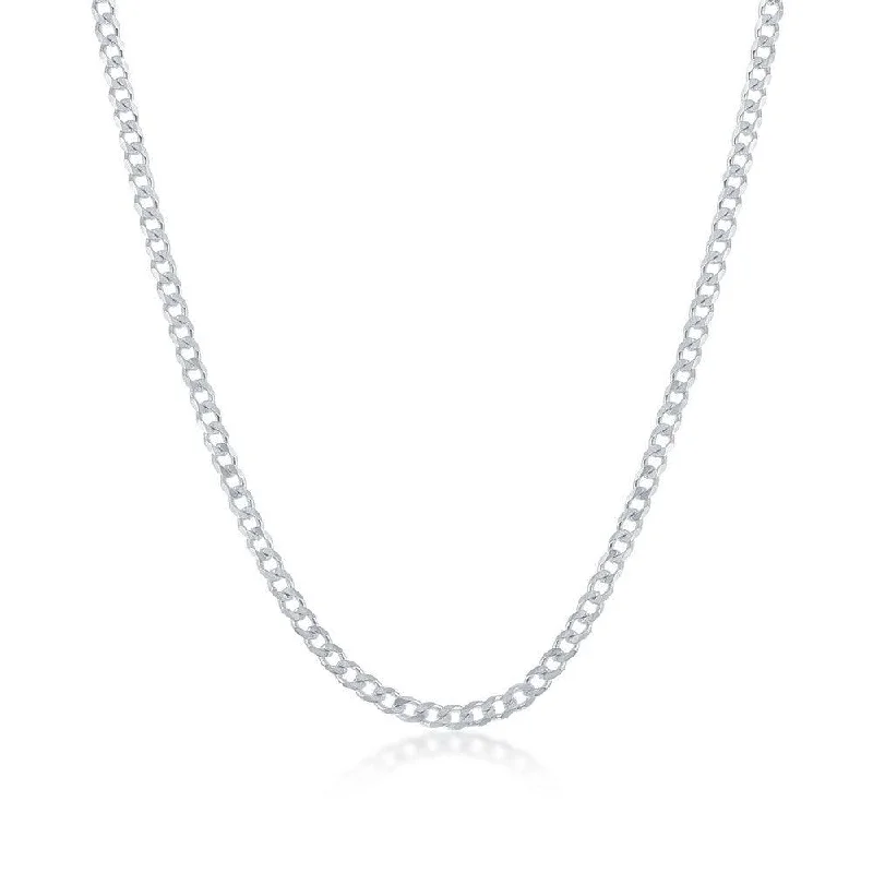 Necklaces and pendants with matching rings for a coordinated set of jewelry-Sterling Silver 2mm Cuban Chain, 10"