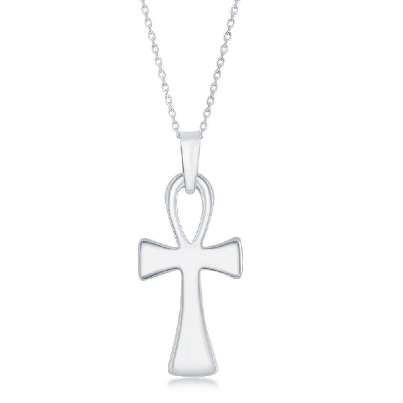 Necklaces and pendants with star-shaped designs for a whimsical, celestial touch-Sterling Silver Ankh Cross Pendant