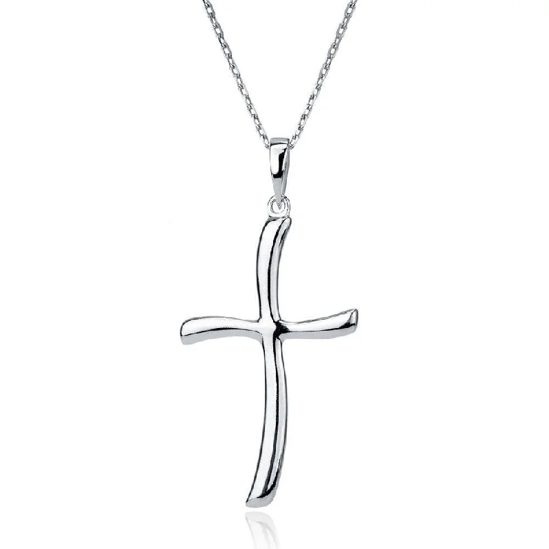 Necklaces and pendants with enamel accents for a colorful, eye-catching appearance-Sterling Silver Thin Cross Pendant