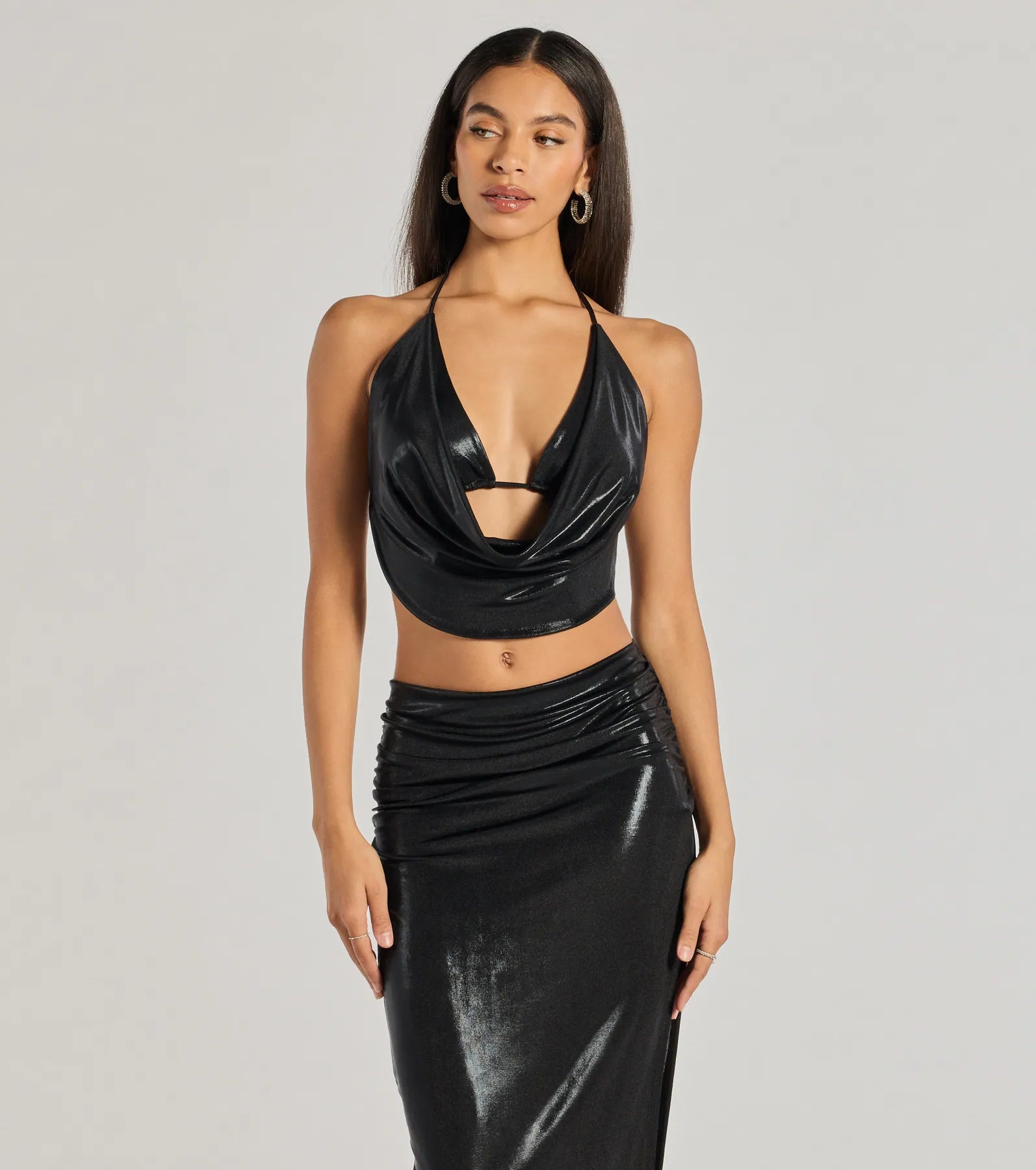 Necklaces and pendants with zodiac constellation designs for an astrological touch-Sultry Does It Halter Neck Crop Top