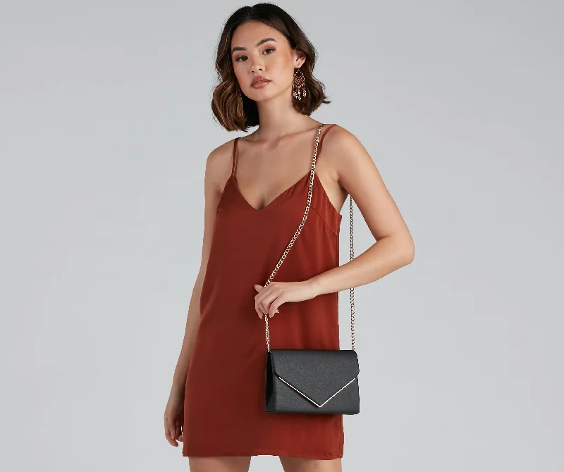 Women's bags with structured shape and smooth leather finish for a timeless design-Class Act Faux Leather Envelope Crossbody Bag