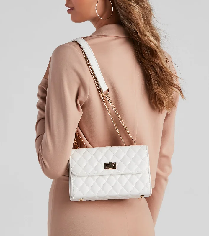 Women's bags with clean, simple lines and premium leather material for everyday sophistication-Going Places Quilted Crossbody Bag