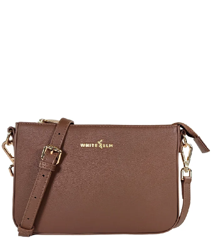 Classic women's bags with structured design and polished finish for office wear-Ara Convertible Crossbody Clutch - Coffee Brown