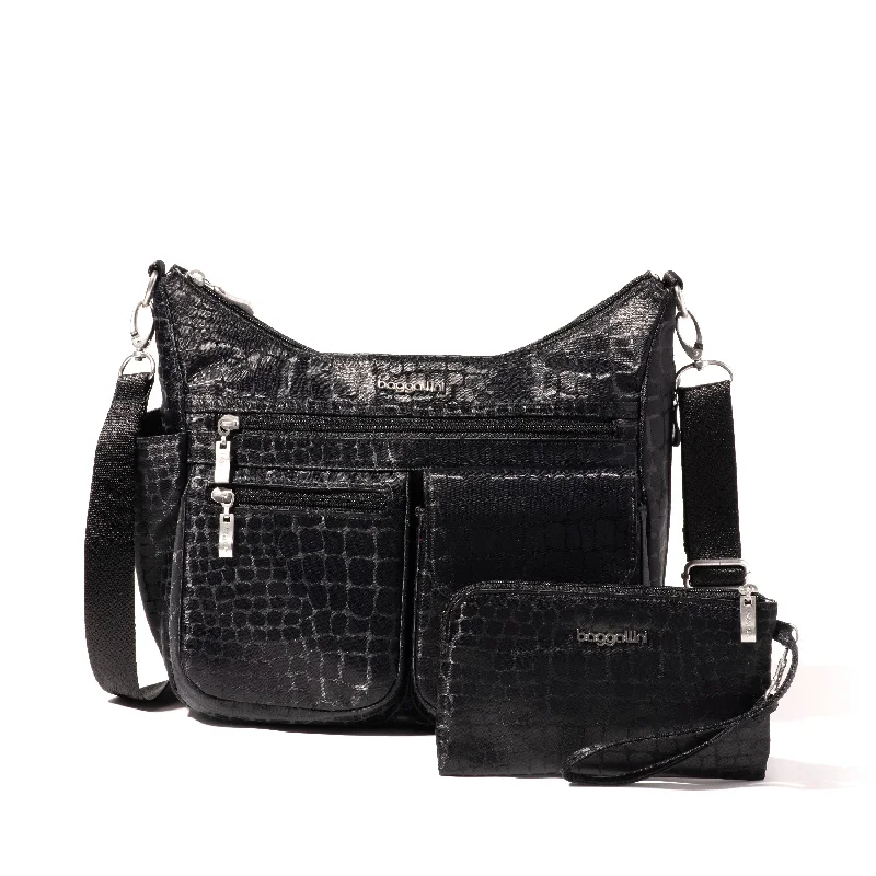 black croc jacquard